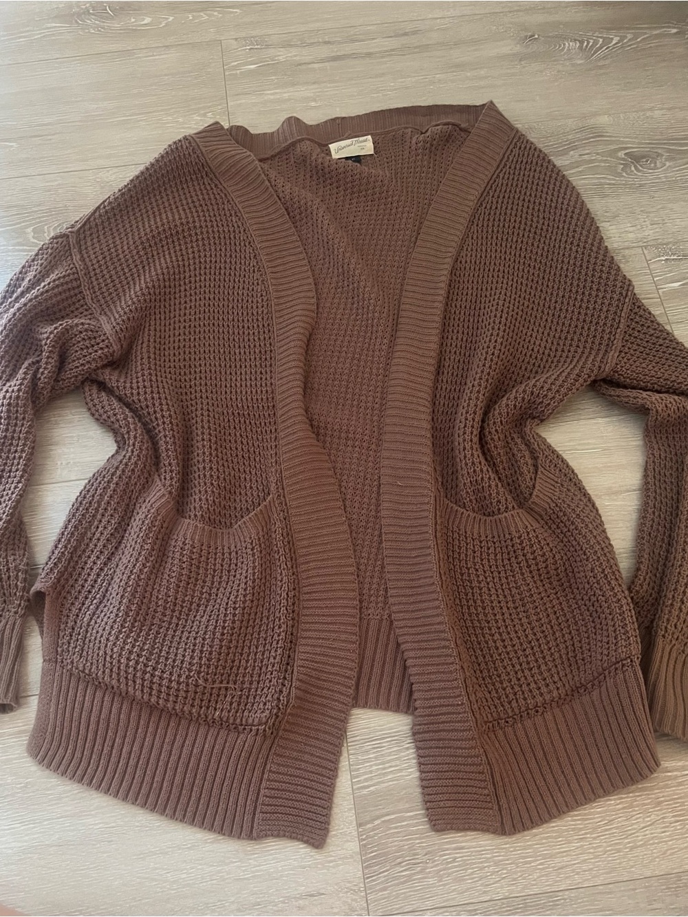 Universal Thread Brown Waffle Knit Cardigan